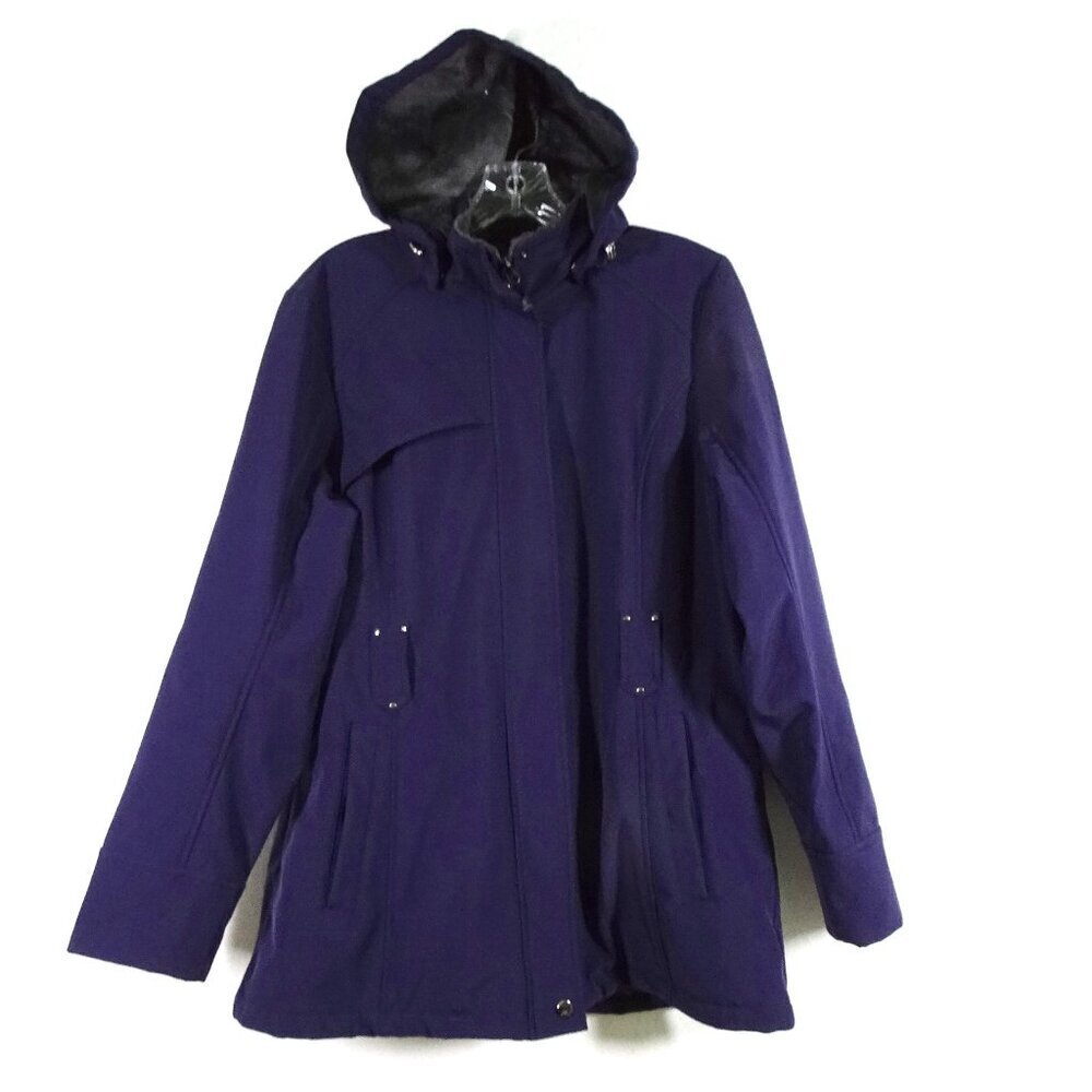 ZeroXposur Jacket Coat Women's Size M Blue Fleece Lined Water Repellent Hooded